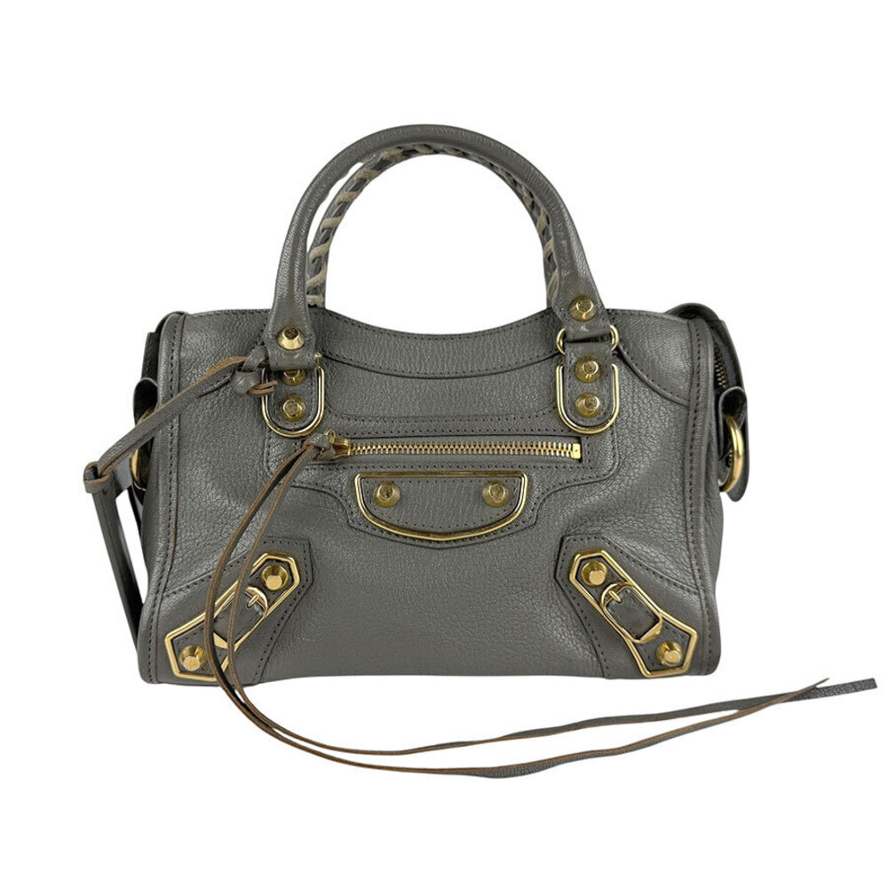 Balenciaga 2way Shoulder Bag City Leather Gray